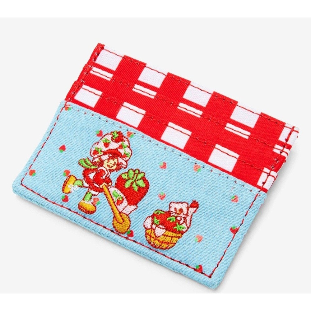 NEW Strawberry Shortcake Embroidered Denim Cardholder‎ WALLET